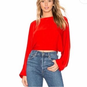 Revolve Superdown Liliana long sleeve red top